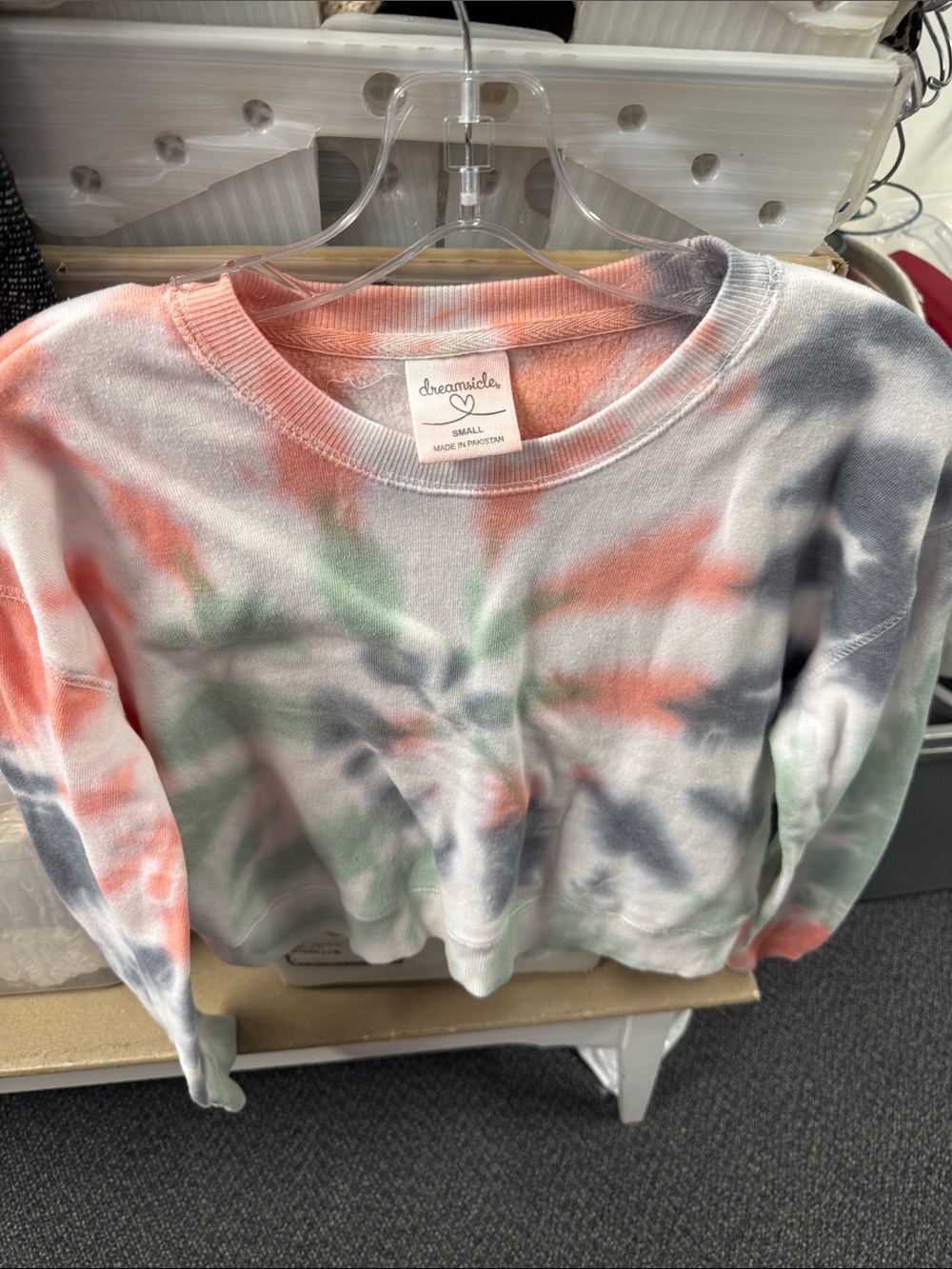 Dreamsicle tie dye sweatshirt S // 071036